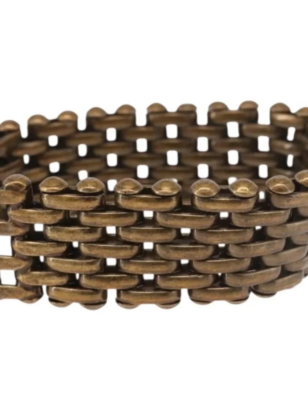 CHANEL Bracelet Metal Gold Tone CC Auth BA13634M